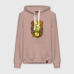 Толстовка-худи хлопковая женская Зарытое сокровище, цвет: пыльно-розовый