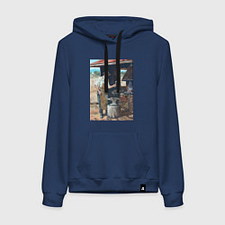 Толстовка-худи хлопковая женская Металлург, цвет: тёмно-синий