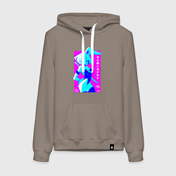 Толстовка-худи хлопковая женская Девочка зайчик-самурай с катаной - sexy, цвет: утренний латте