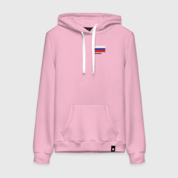 Толстовка-худи хлопковая женская Россия карта и флаг, цвет: светло-розовый