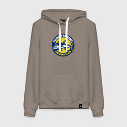 Толстовка-худи хлопковая женская Рыбалка на тунца, цвет: утренний латте