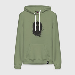 Толстовка-худи хлопковая женская Смайл клякса, цвет: авокадо