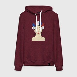 Женская толстовка-худи Женский портрет: девушка в венке триколор