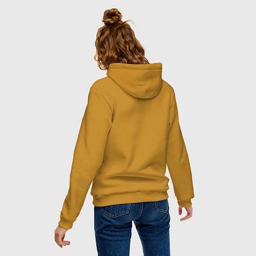 Женская толстовка-худи Disturbed - rock dog / Горчичный – фото 4