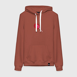 Толстовка-худи хлопковая женская Губки с чупа-чупсом, цвет: кирпичный
