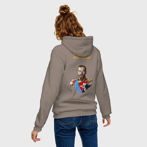 Женская толстовка-худи Мы русские с нами Бог НИКА желтая патриоты / Утренний латте – фото 4