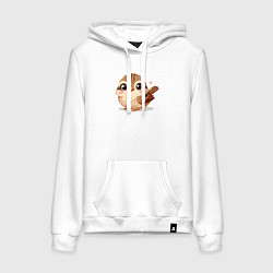 Женская толстовка-худи Милый воробушек с сердечком