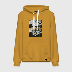 Толстовка-худи хлопковая женская Depeche Mode2, цвет: горчичный