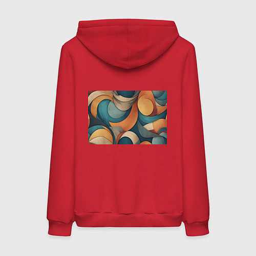 Женская толстовка-худи Абстракция теплые контрасты / Красный – фото 2