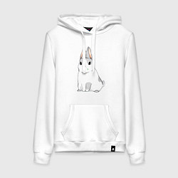 Женская толстовка-худи Кролик жует траву