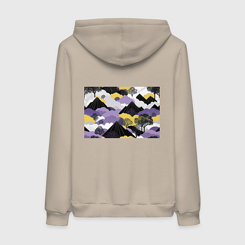 Женская толстовка-худи Япония горы / Миндальный – фото 2