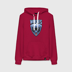 Толстовка-худи хлопковая женская Мы волки, цвет: маджента