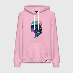 Женская толстовка-худи Космос девушка силует