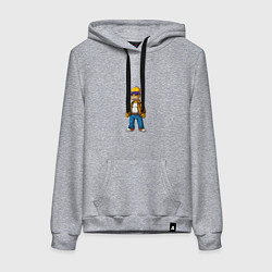 Толстовка-худи хлопковая женская Гомер Симпсон в крутых очках, цвет: меланж
