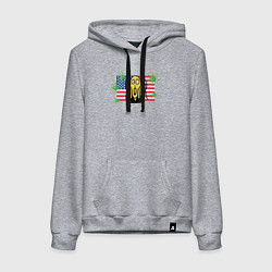 Толстовка-худи хлопковая женская Вирус в США, цвет: меланж