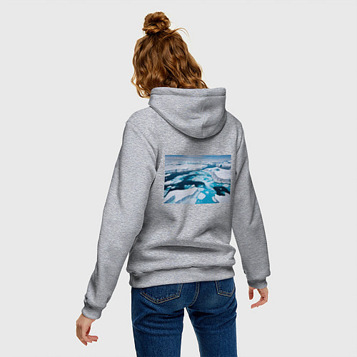 Женская толстовка-худи Арктический лед / Меланж – фото 4