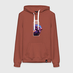 Толстовка-худи хлопковая женская Snake 2025, цвет: кирпичный
