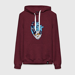 Женская толстовка-худи Космический кемпинг в сердце