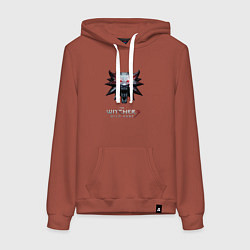 Толстовка-худи хлопковая женская The Witcher logo, цвет: кирпичный
