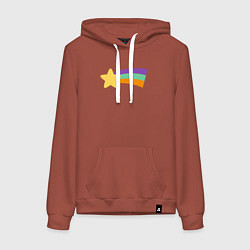 Толстовка-худи хлопковая женская Радужный свитер Мэйбл, цвет: кирпичный