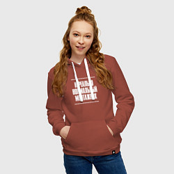 Толстовка-худи хлопковая женская Нормальный монтажник нереально, цвет: кирпичный — фото 2