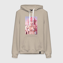 Толстовка-худи хлопковая женская Яэ Мико, цвет: миндальный