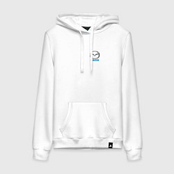 Толстовка-худи хлопковая женская Mazda auto logo, цвет: белый