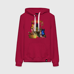 Толстовка-худи хлопковая женская Капитолий - Сэр Троглодит, цвет: маджента
