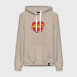 Толстовка-худи хлопковая женская Honey heart, цвет: миндальный