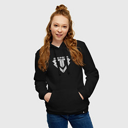 Толстовка-худи хлопковая женская Big bang logo, цвет: черный — фото 2