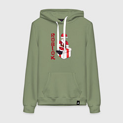 Толстовка-худи хлопковая женская Санта Клаус - Роблокс, цвет: авокадо