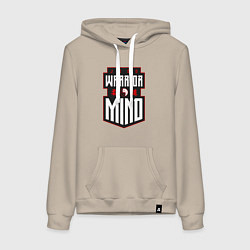 Толстовка-худи хлопковая женская Дзюдо - разум воина, цвет: миндальный
