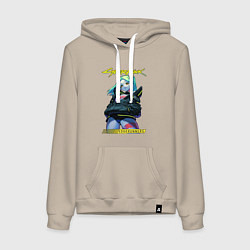 Толстовка-худи хлопковая женская Rebecca - edge runners, цвет: миндальный