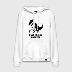 Толстовка-худи хлопковая женская Godzilla best friend, цвет: белый