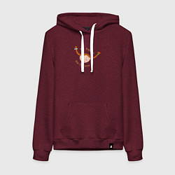 Толстовка-худи хлопковая женская Би Пеппи, цвет: меланж-бордовый