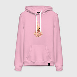 Толстовка-худи хлопковая женская Терпи потому что Господь с тобой еще не закончил, цвет: светло-розовый