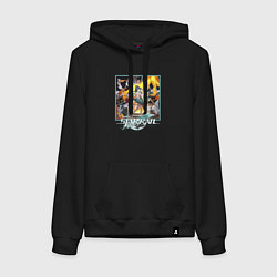 Толстовка-худи хлопковая женская Юньли, цвет: черный