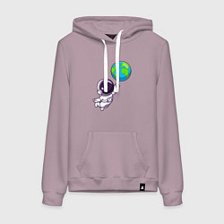 Толстовка-худи хлопковая женская Прикосновение планеты, цвет: сиреневый