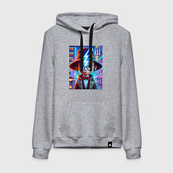 Толстовка-худи хлопковая женская Гарри Поттер юниор - неоновое свечение, цвет: меланж