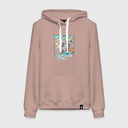 Толстовка-худи хлопковая женская Светлячок, цвет: пыльно-розовый