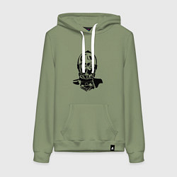 Толстовка-худи хлопковая женская Си три пи о, цвет: авокадо