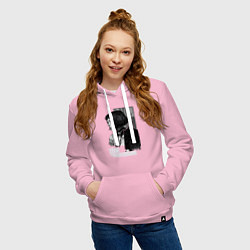 Толстовка-худи хлопковая женская Леон, цвет: светло-розовый — фото 2