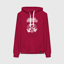 Толстовка-худи хлопковая женская Five Finger Death Punch rock dog, цвет: маджента