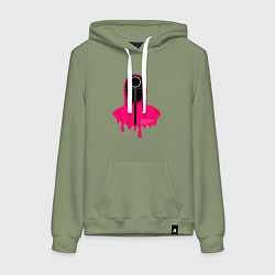 Толстовка-худи хлопковая женская Розовый охранник, цвет: авокадо
