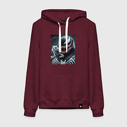 Женская толстовка-худи Venom and funny kitten - ai art fantasy