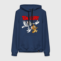 Женская толстовка-худи Том и Джерри - погоня