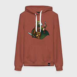 Толстовка-худи хлопковая женская Кериллиан из Warhammer - Верминтайд 2, цвет: кирпичный