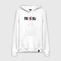 Толстовка-худи хлопковая женская Аниме - хвост феи, цвет: белый