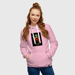 Толстовка-худи хлопковая женская Нирвана рок группа, цвет: светло-розовый — фото 2