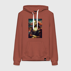 Женская толстовка-худи Мона Лиза закрыла глаза